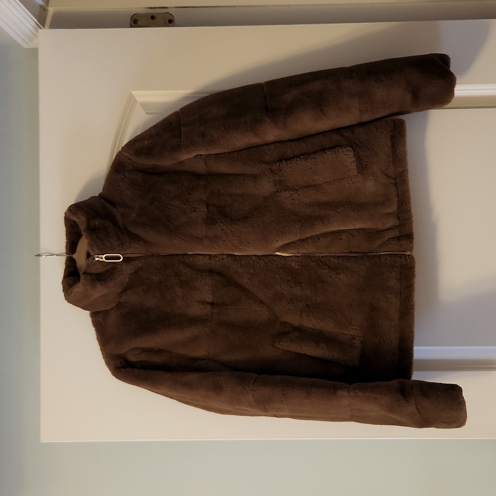 Faux fur bomber jacket